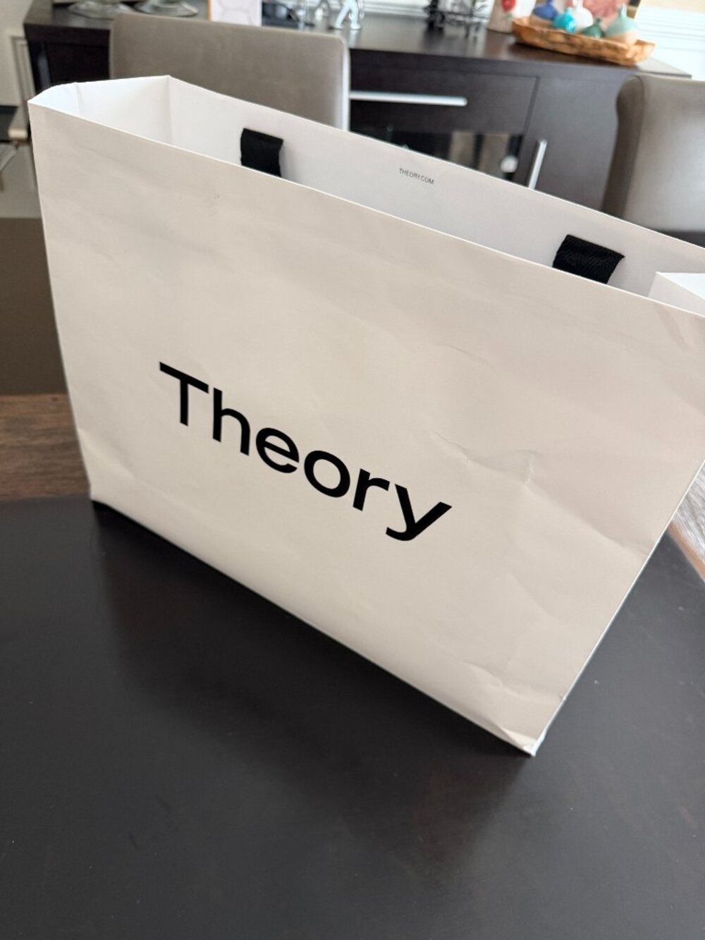 Theory White Empty Shopping/ Tote Bag In Great Shape!